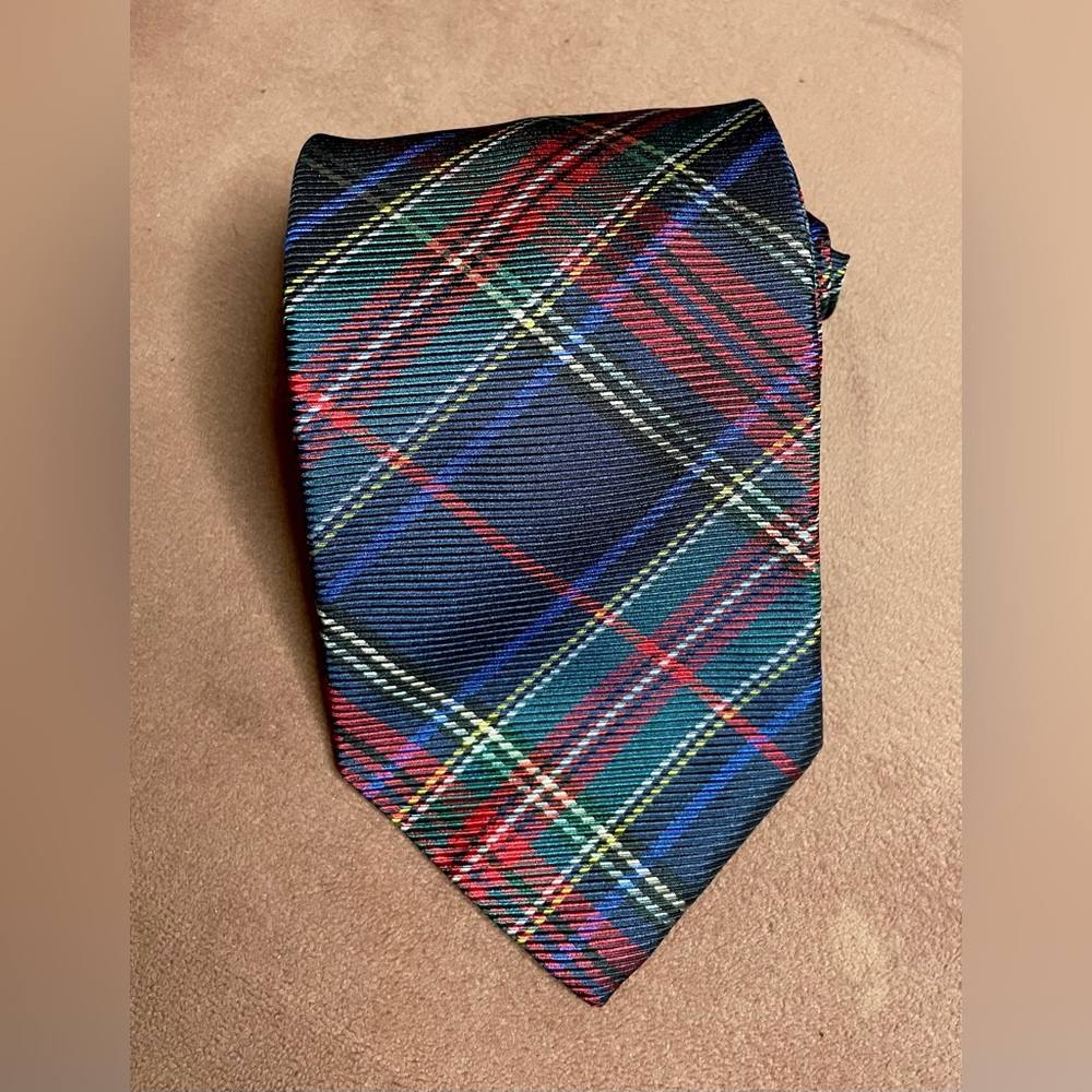 JoS A Bank Executive Collection Collegiate Italian Silk Plaid Men’s Tie Green